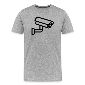 Kamera - Männer Premium Bio T-Shirt - Grau meliert - Vorne - Damien (186cm)