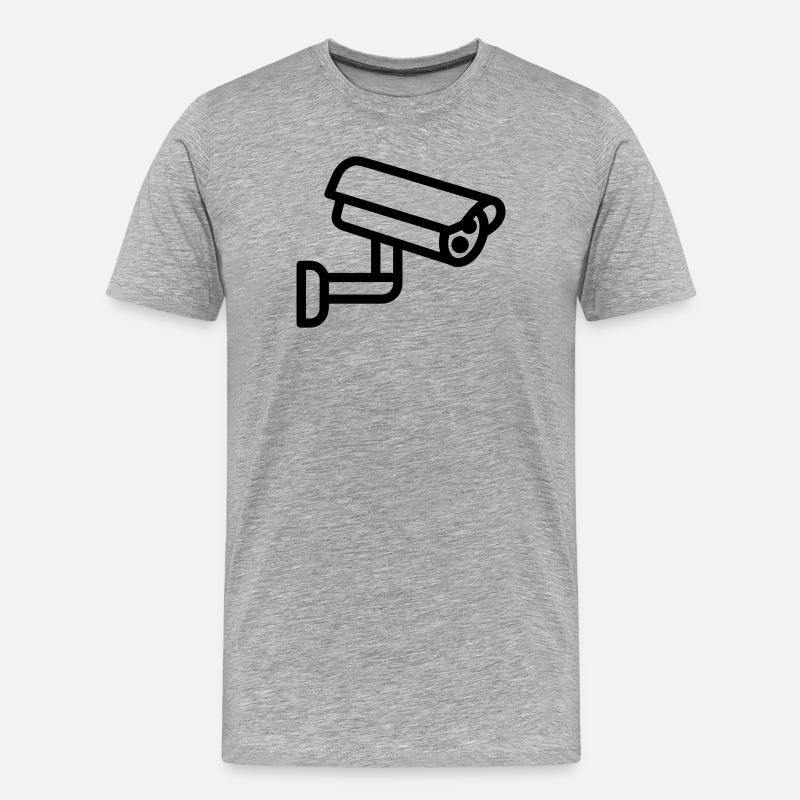 Kamera - Männer Premium Bio T-Shirt - Grau meliert