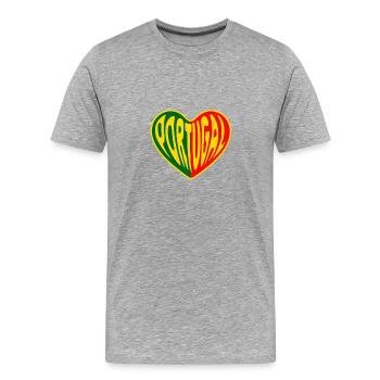 Portugal Heart Flag Pop Art - Men's Premium Organic T-Shirt - heather grey - Front - Damien (186cm)