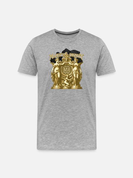 Majesty & Dignity Gold Crest - Männer Premium Bio T-Shirt - Grau meliert