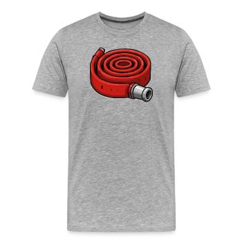Tuyau d’incendie enroulé - T-shirt bio Premium Homme - gris chiné - Devant - Damien (186cm)