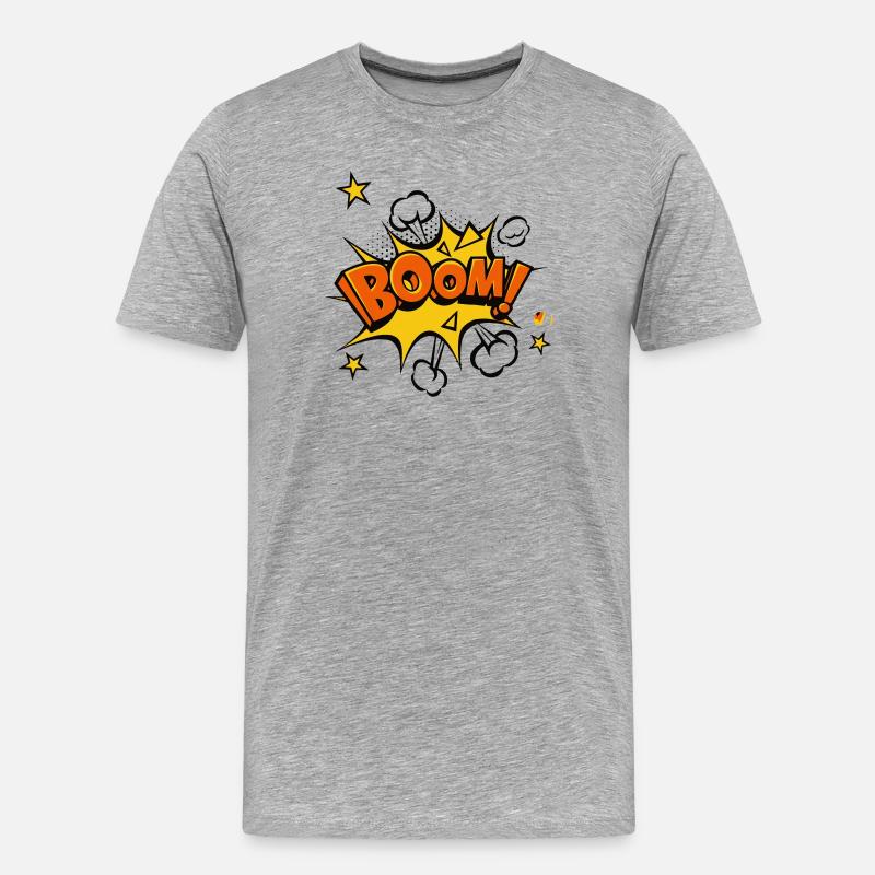 Boom Comic Explosion - T-shirt bio Premium Homme - gris chiné
