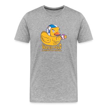 Wasserball-Ente: Dominieren oder ertrinken - Männer Premium Bio T-Shirt - Grau meliert - Vorne - Damien (186cm)