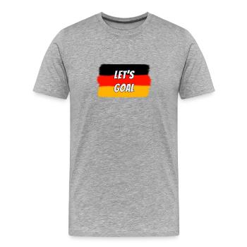 Let's Goal - Germany Flag Football Fan Shirt - Men's Premium Organic T-Shirt - heather grey - Front - Damien (186cm)