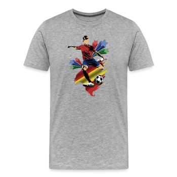 Espagne - Espagne - Drapeaux - T-shirt bio Premium Homme - gris chiné - Devant - Damien (186cm)