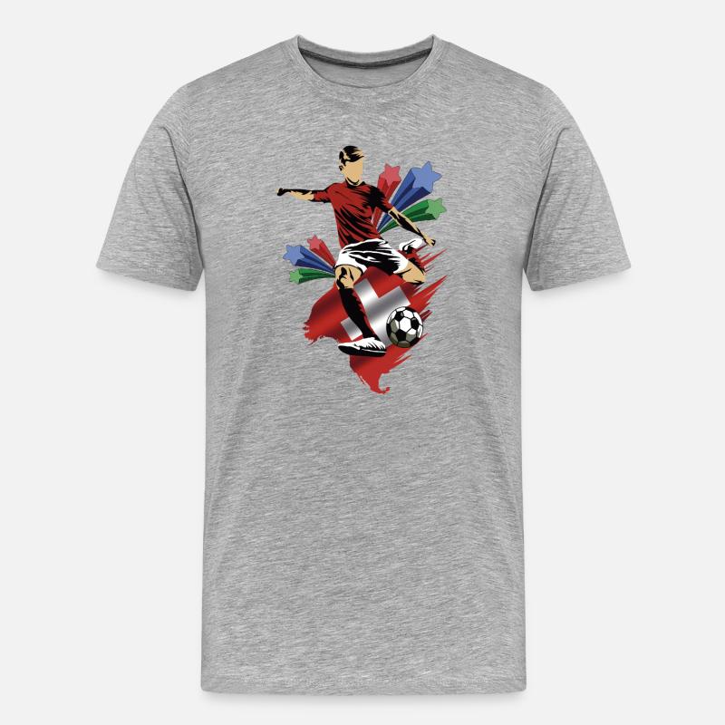 Schweiz - Schweizer - Flaggen - Männer Premium Bio T-Shirt - Grau meliert