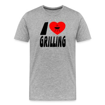Grill - Men's Premium Organic T-Shirt - heather grey - Front - Damien (186cm)