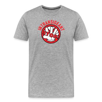 Intransigeant - T-shirt bio Premium Homme - gris chiné - Devant - Damien (186cm)
