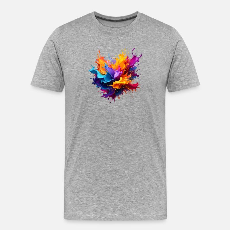 Paint Splash Explosion - Men's Premium Organic T-Shirt - heather grey