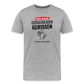 Außer Betrieb Modus - Männer Premium Bio T-Shirt - Grau meliert - Vorne - Damien (186cm)