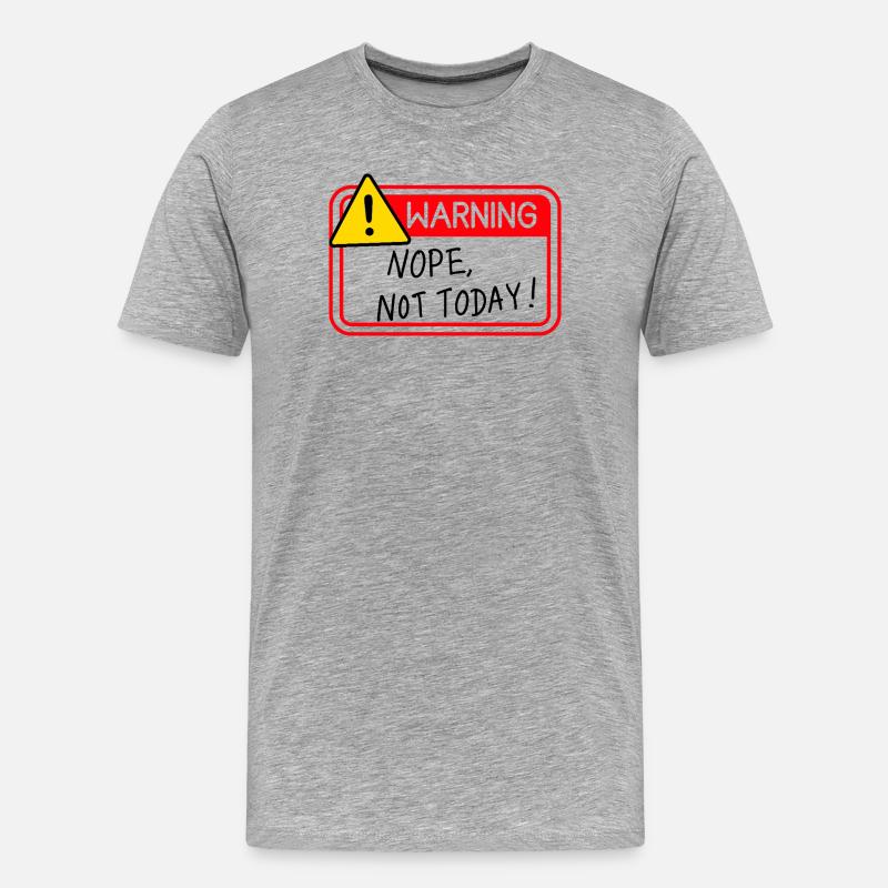 Nope Not Today - Männer Premium Bio T-Shirt - Grau meliert