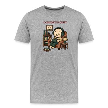 Kuscheliges Lesen in Ruhe - Männer Premium Bio T-Shirt - Grau meliert - Vorne - Damien (186cm)