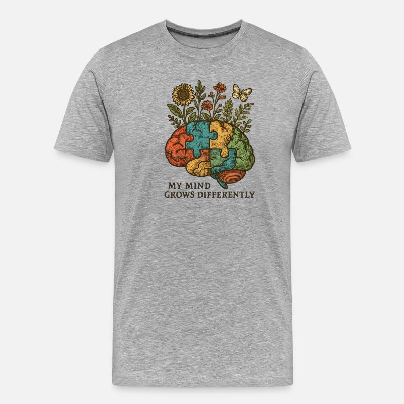 Le casse-tête évolue différemment - T-shirt bio Premium Homme - gris chiné