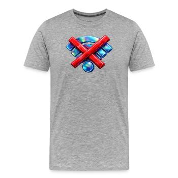 Pas de WIFI - T-shirt bio Premium Homme - gris chiné - Devant - Damien (186cm)