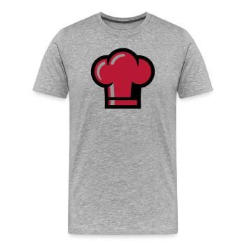 Kochmütze Chefkoch Restaurant Gastro Kochen - Männer Premium Bio T-Shirt - Grau meliert - Vorne - Damien (186cm)