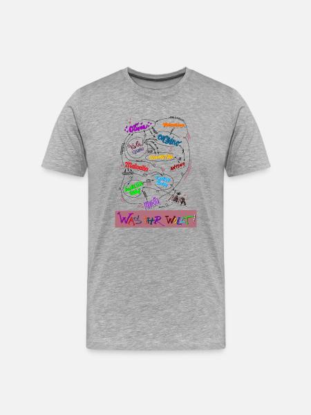 Was ihr wollt Mural - Männer Premium Bio T-Shirt - Grau meliert