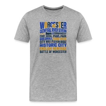 Worcester England Landmarks And Local Geography - Männer Premium Bio T-Shirt - Grau meliert - Vorne - Damien (186cm)