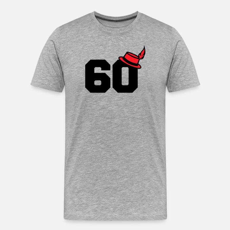60 - Männer Premium Bio T-Shirt - Grau meliert
