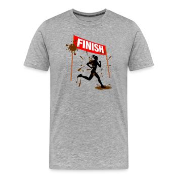 Mud Run Finisher Women - Men's Premium Organic T-Shirt - heather grey - Front - Damien (186cm)