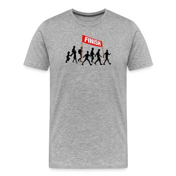 Walking Finish Team - Men's Premium Organic T-Shirt - heather grey - Front - Damien (186cm)