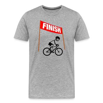 Young Cycling Finisher - Men's Premium Organic T-Shirt - heather grey - Front - Damien (186cm)