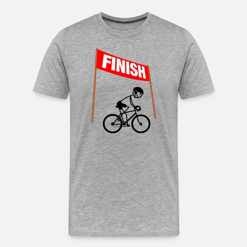 Junger Radfahrer-Finisher - Männer Premium Bio T-Shirt - Grau meliert