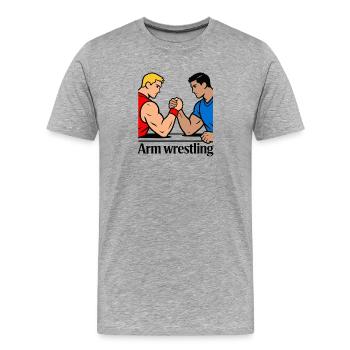 Bras de fer - T-shirt bio Premium Homme - gris chiné - Devant - Damien (186cm)