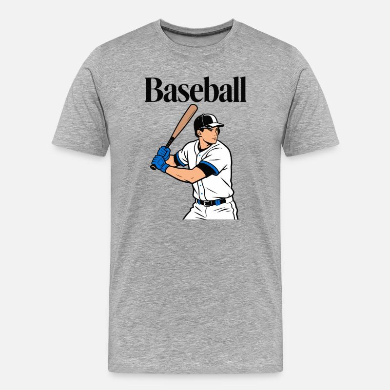 Baseball - Männer Premium Bio T-Shirt - Grau meliert