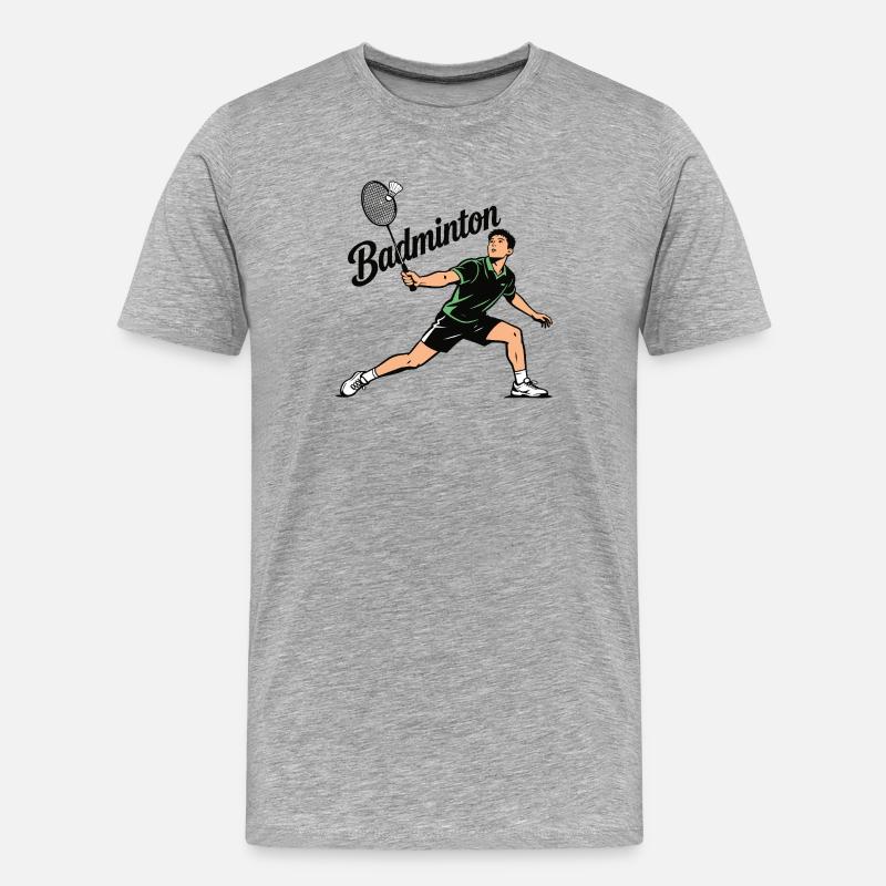 Badmintonsport - Männer Premium Bio T-Shirt - Grau meliert