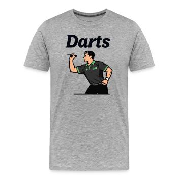 Joueur de fléchettes - T-shirt bio Premium Homme - gris chiné - Devant - Damien (186cm)