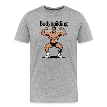 Bodybuilder de culturisme - T-shirt bio Premium Homme - gris chiné - Devant - Damien (186cm)