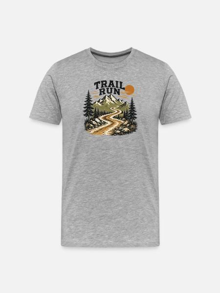 Course sur sentier - T-shirt bio Premium Homme - gris chiné
