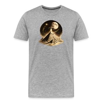 Pyramid UFO Mystery - Men's Premium Organic T-Shirt - heather grey - Front - Damien (186cm)