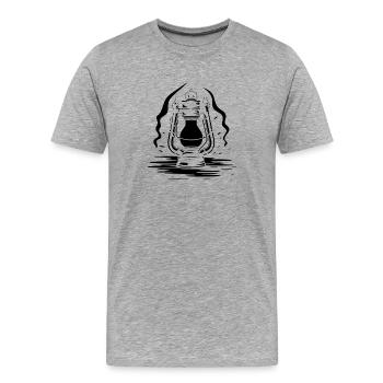 Dessin de lanterne - T-shirt bio Premium Homme - gris chiné - Devant - Damien (186cm)