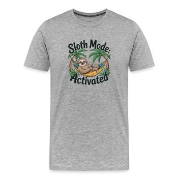 Mode Paresse : Active la Vie Détendue dans le - T-shirt bio Premium Homme - gris chiné - Devant - Damien (186cm)