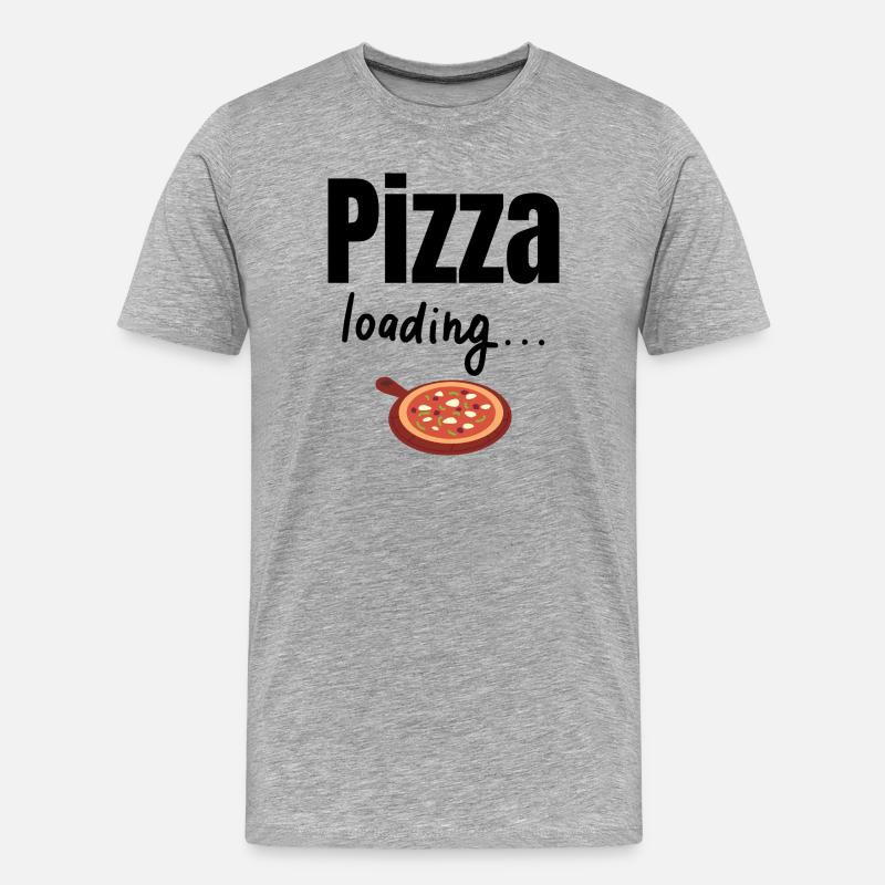 Pizza loading - Männer Premium Bio T-Shirt - Grau meliert