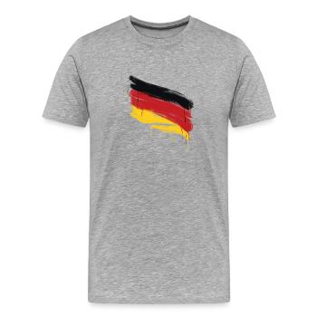 Chemise Allemagne - T-shirt bio Premium Homme - gris chiné - Devant - Damien (186cm)
