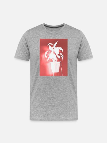 Crimson Plant Silhouette - Men's Premium Organic T-Shirt - heather grey