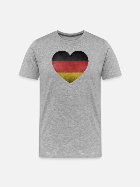 Heart Germany - Men's Premium Organic T-Shirt - heather grey