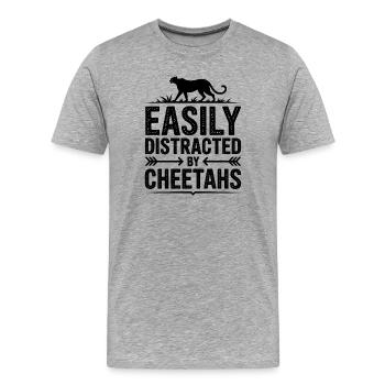 Cheetah Sayings Cheetah Funny Cheetah Gift - Men's Premium Organic T-Shirt - heather grey - Front - Damien (186cm)