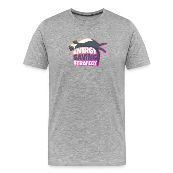 Energy Saving Strategy Cat - Men's Premium Organic T-Shirt - heather grey - Front - Damien (186cm)