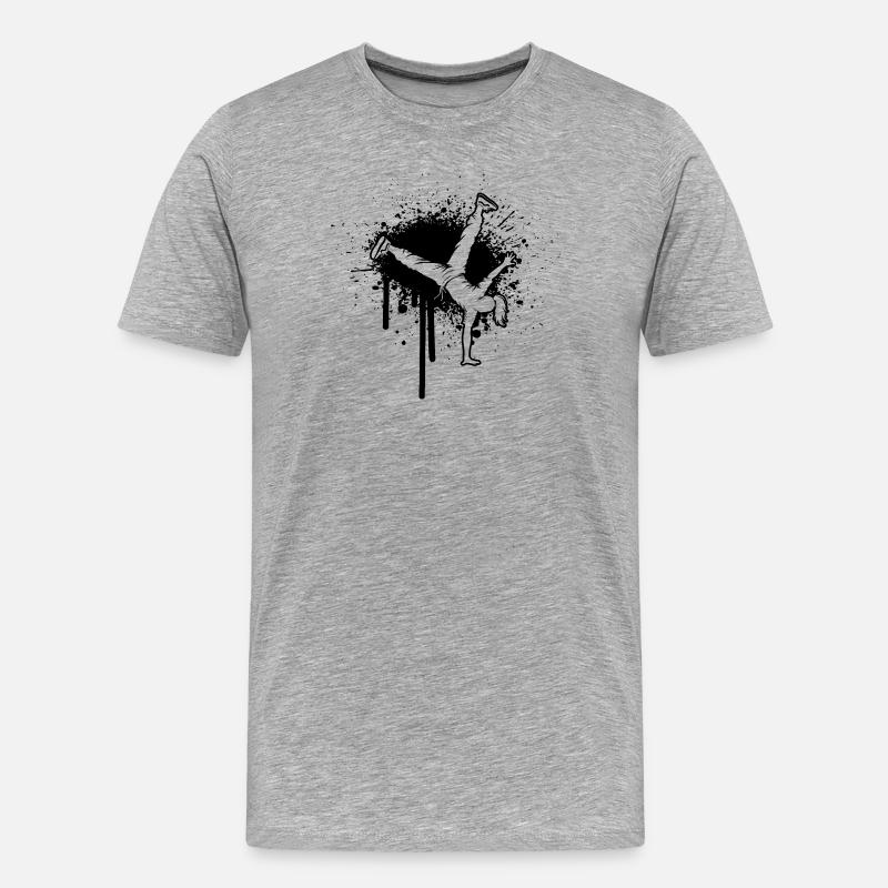 Geschenkidee für eine Breakdancerin mit Breakdance - Männer Premium Bio T-Shirt - Grau meliert