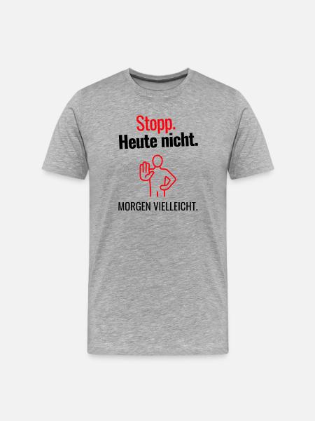 Stopp - Männer Premium Bio T-Shirt - Grau meliert