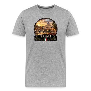 Italien Urlaub Altstadt Mediterran Urlaub Kanal - Männer Premium Bio T-Shirt - Grau meliert - Vorne - Damien (186cm)