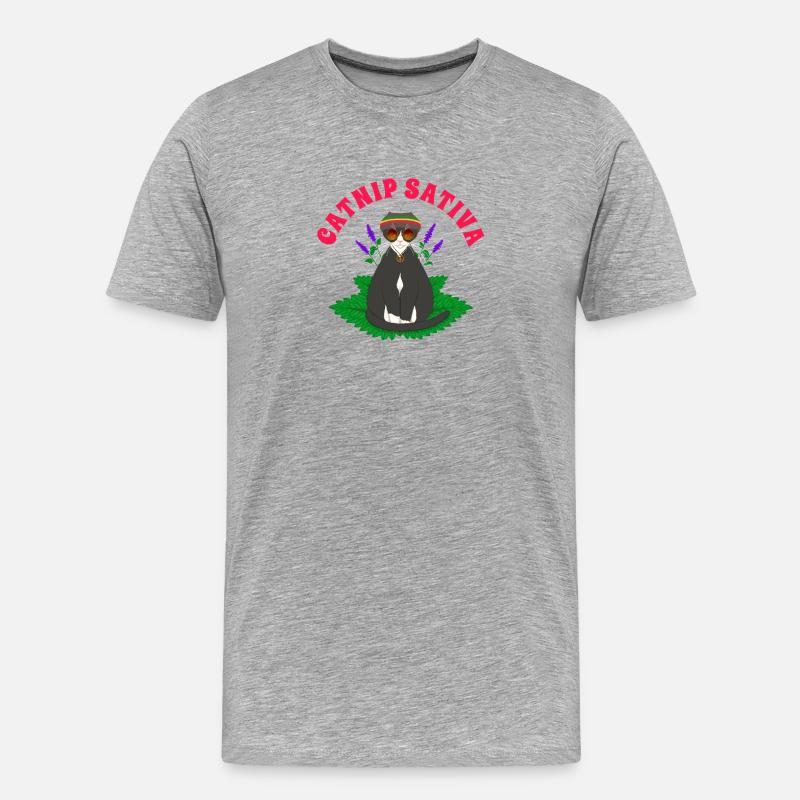 Herbe à chat Sativa - T-shirt bio Premium Homme - gris chiné
