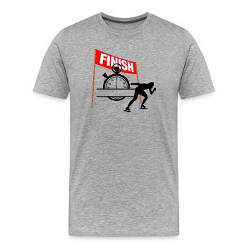 Skating Finish Time - Men's Premium Organic T-Shirt - heather grey - Front - Damien (186cm)