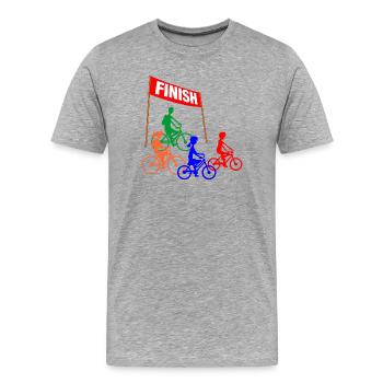 Family Cycling Finish - Men's Premium Organic T-Shirt - heather grey - Front - Damien (186cm)