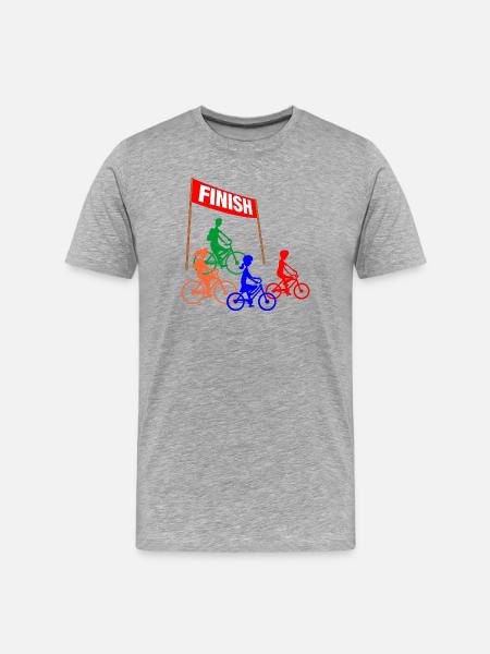 Family Cycling Finish - Men's Premium Organic T-Shirt - heather grey
