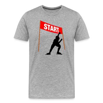 Skating Start Line - Men's Premium Organic T-Shirt - heather grey - Front - Damien (186cm)
