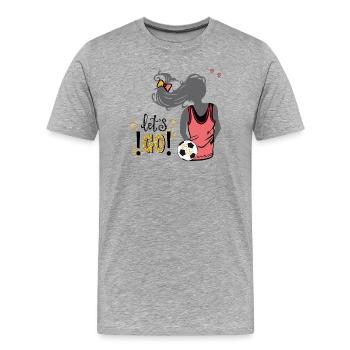 Frauenfußball - Männer Premium Bio T-Shirt - Grau meliert - Vorne - Damien (186cm)